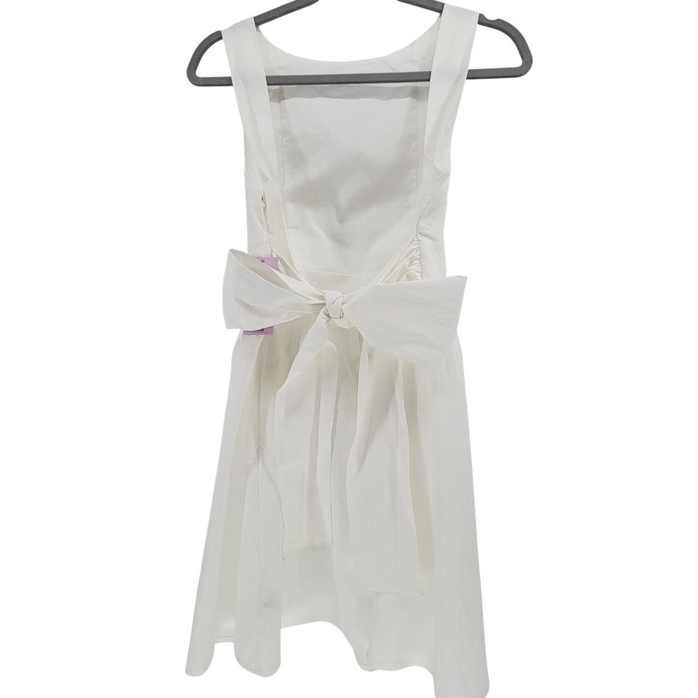 Wild Fable Womens White Open Back Bow Mini Dress Sleeveless Size M Coquette